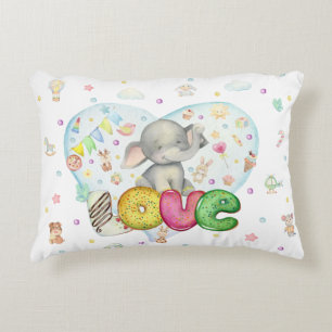 Cute Grey Elephant Decorative Cushion