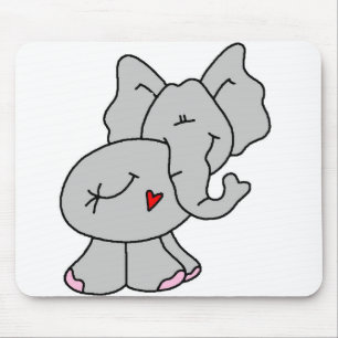 Cute Grey Elephant Mouse Mat