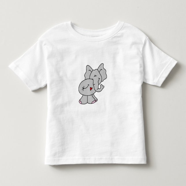 Cute Grey Elephant Toddler T-Shirt (Front)