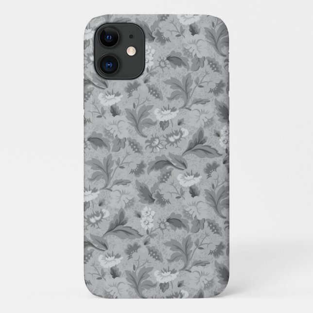 Cute grey floral pattern Case-Mate iPhone case (Back)