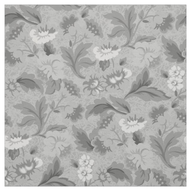Cute grey floral pattern fabric (Swatch)