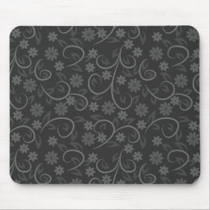 Cute grey flowers pattern mouse mat