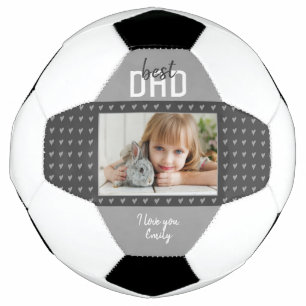 Cute Grey Heart Best Dad Photo Father`s Day Football