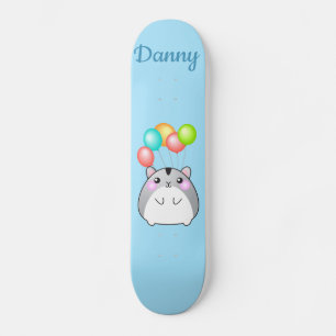 Cute Grey Kawaii Hamster  Skateboard