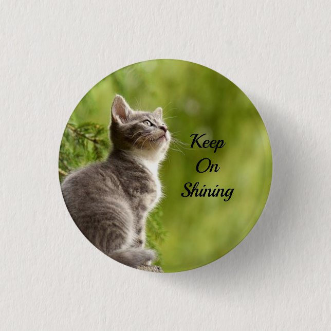 Cute Grey Kitten 3 Cm Round Badge (Front)