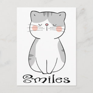 Cute Grey Kitten Thinking Of You Miss Hello Cat Postcard