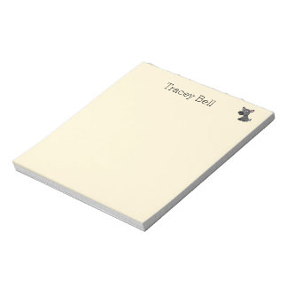 Cute grey little donkey cream notepad