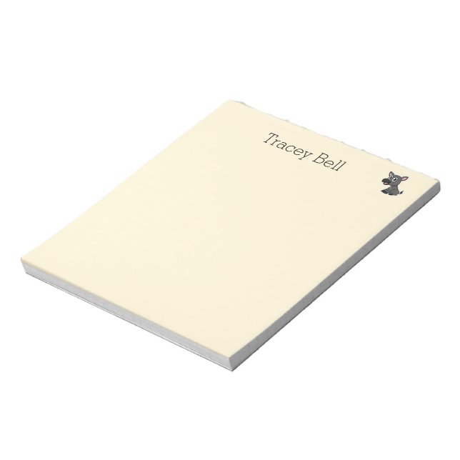 Cute grey little donkey cream notepad (Rotated)