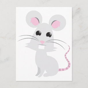 Cute Grey Mouse Postcard