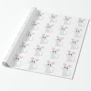 Cute Grey Mouse Wrapping Paper