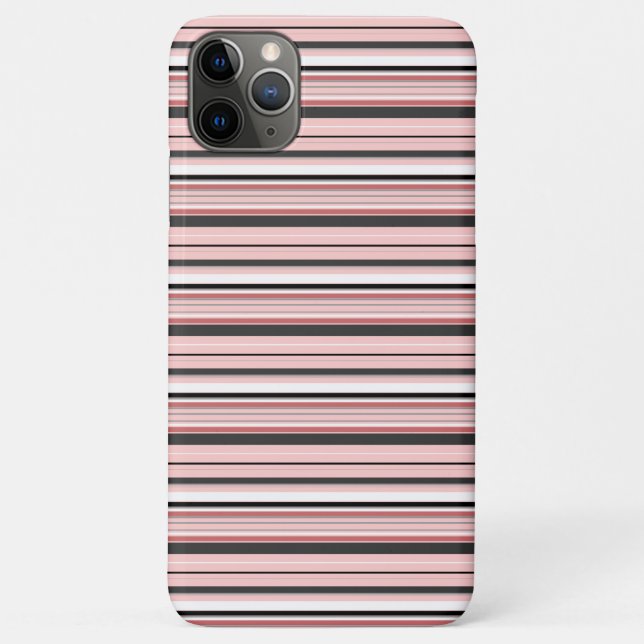 Cute grey pink stripes Case-Mate iPhone case (Back)