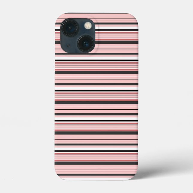Cute grey pink stripes Case-Mate iPhone case (Back)