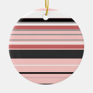 Cute grey pink stripes ceramic tree decoration