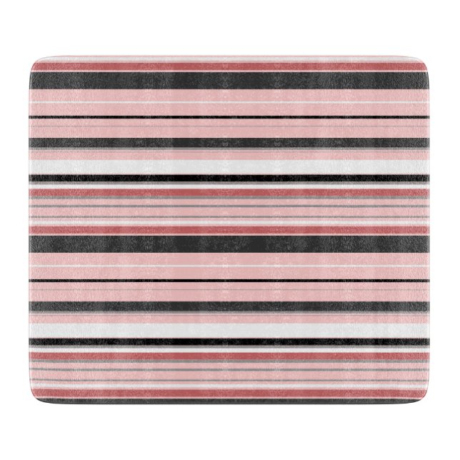 Cute grey pink stripes cutting board (Front)