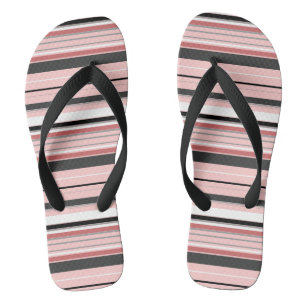 Cute grey pink stripes flip flops