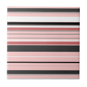 Cute grey pink stripes tile