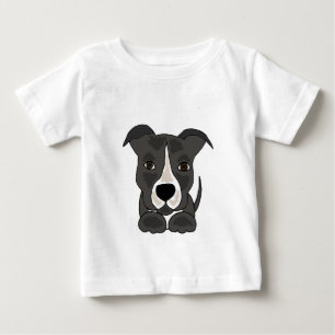Cute Grey Pitbull Puppy Dog Baby T-Shirt
