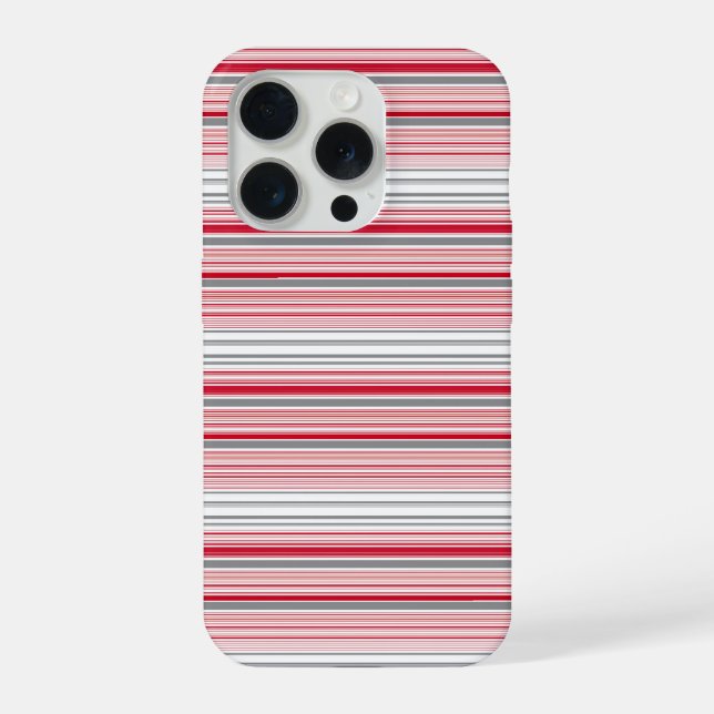 Cute grey red stripes iPhone case (Back)