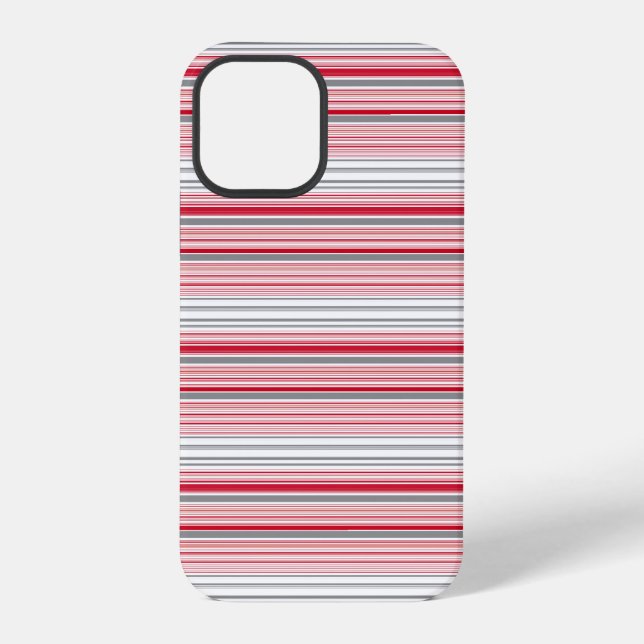 Cute grey red stripes iPhone case (Back)