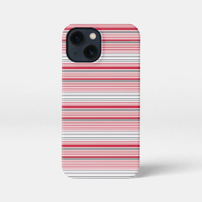 Cute grey red stripes iPhone case (Back)