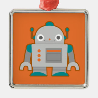 Cute Grey Robot Metal Tree Decoration