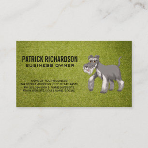 Cute Grey Shaggy Dog   Turf Business Card