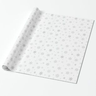 Cute Grey Snowflake Pattern Wrapping Paper