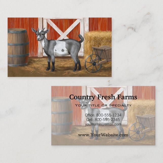 Cute Grey Spotted Goat Business Card (Front/Back)