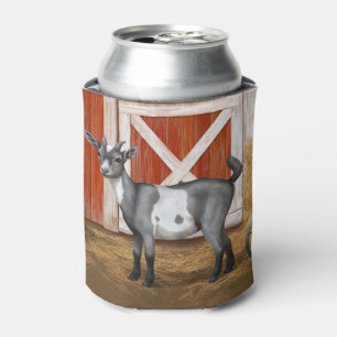 Cute Grey Spotted Goat Can Cooler