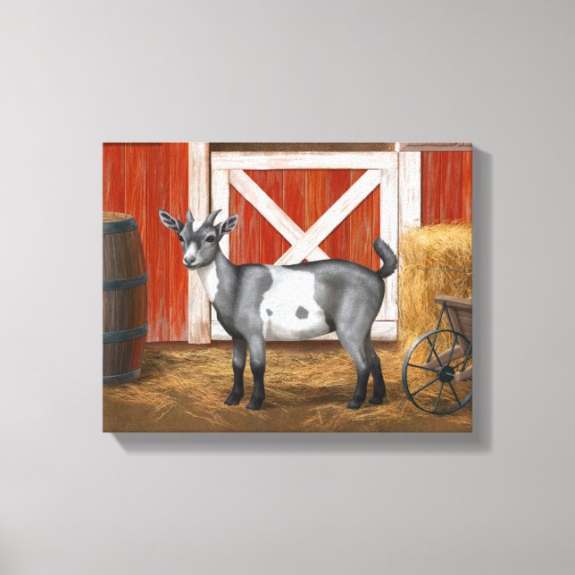Cute Grey Spotted Goat Canvas Print (Front)