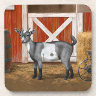Cute Grey Spotted Goat Coaster