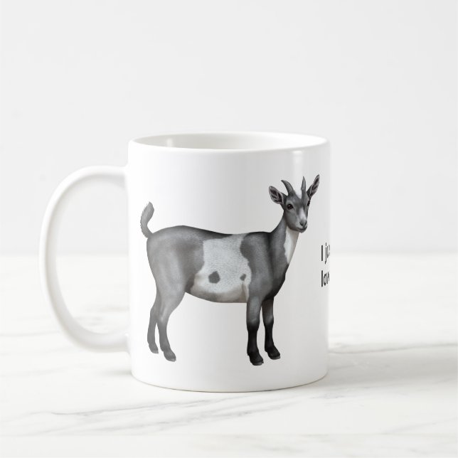 Cute Grey Spotted Goat Coffee Mug (Left)