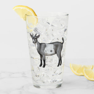 Cute Grey Spotted Goat Glass