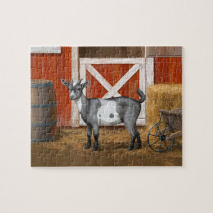 Cute Grey Spotted Goat Jigsaw Puzzle