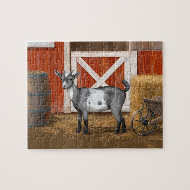 Cute Grey Spotted Goat Jigsaw Puzzle (Horizontal)