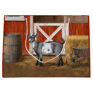 Cute Grey Spotted Goat Large Gift Bag
