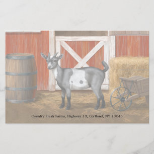 Cute Grey Spotted Goat Stationery