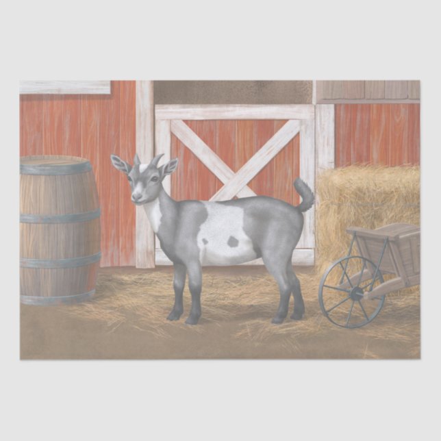 Cute Grey Spotted Goat Tissue Paper (Front)