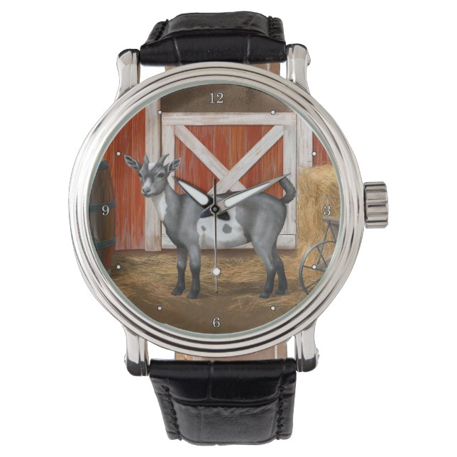 Cute Grey Spotted Goat Watch (Front)