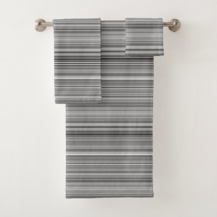 Cute grey stripes bath towel set