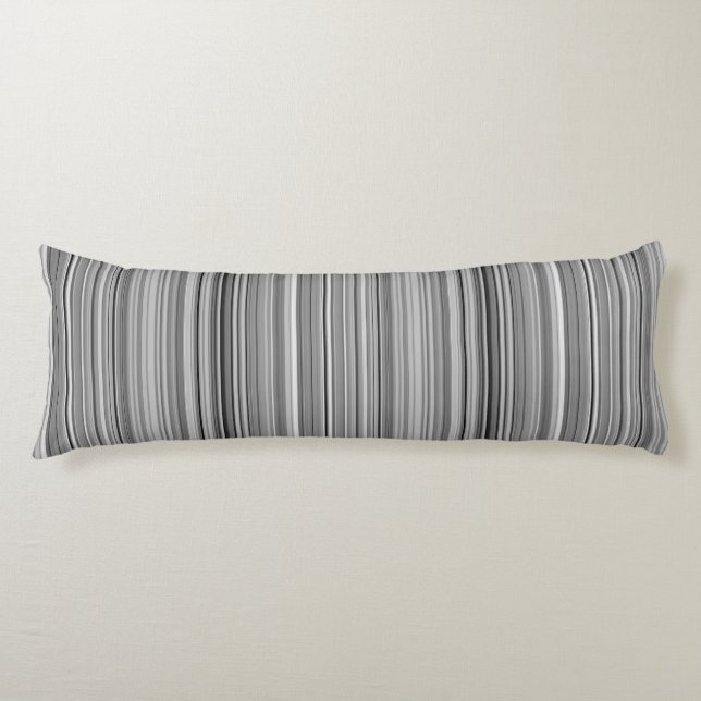 Cute grey stripes body cushion (Front)