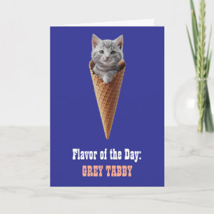 Cute Grey Tabby Cone Greeting Card