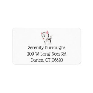 Cute Grey Tabby Kitten Kitty Cat Lover Mum Label
