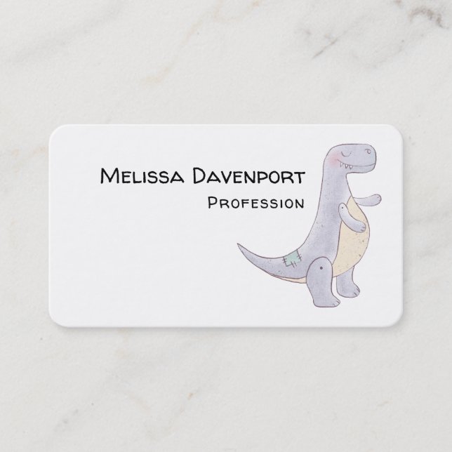 Cute Grey Tyrannosaurus Rex Dinosaur Toy Business  Business Card (Front)