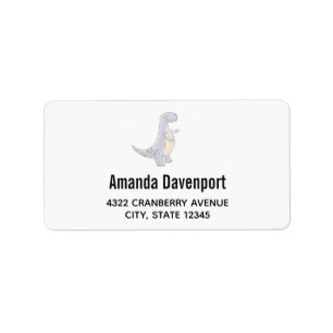 Cute Grey Tyrannosaurus Rex Dinosaur Toy Label