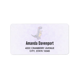 Cute Grey Tyrannosaurus Rex Dinosaur Toy Label