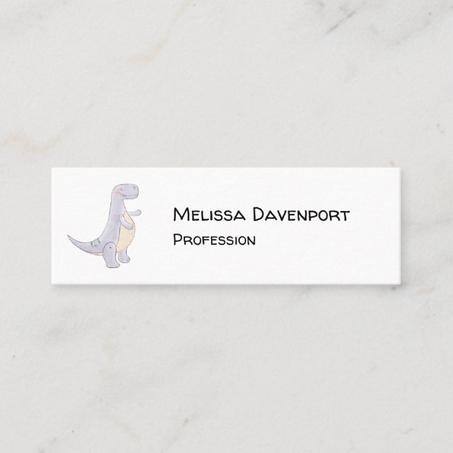 Cute Grey Tyrannosaurus Rex Dinosaur Toy Mini Busi Mini Business Card (Front)