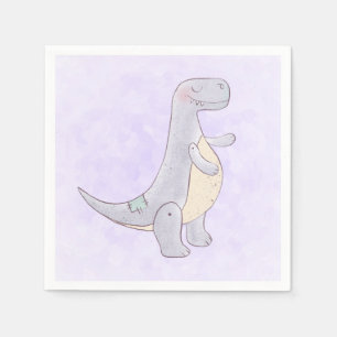 Cute Grey Tyrannosaurus Rex Dinosaur Toy Napkin