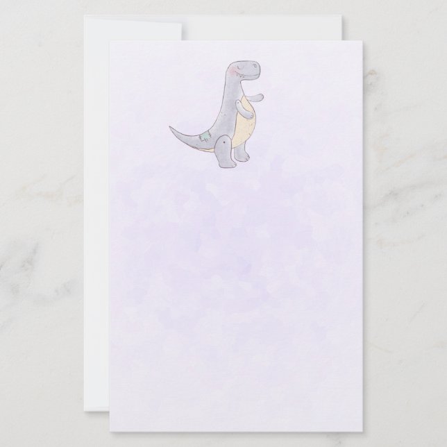 Cute Grey Tyrannosaurus Rex Dinosaur Toy Stationery (Front)