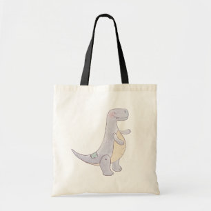 Cute Grey Tyrannosaurus Rex Dinosaur Toy Tote Bag